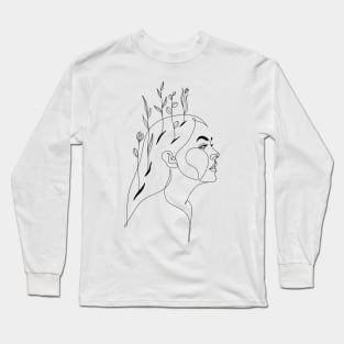 Flower Head Woman Art Long Sleeve T-Shirt